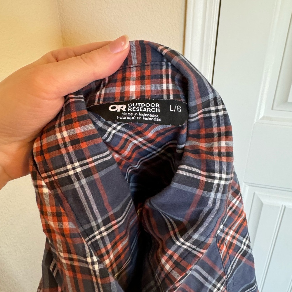 Outdoor Research plaid short sleeve button up